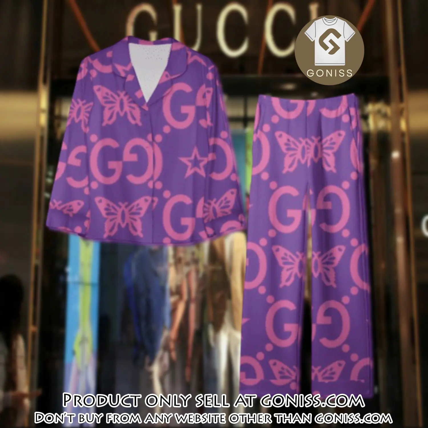 Trending luxury gc satin pajama set pjs1056 gn1218991